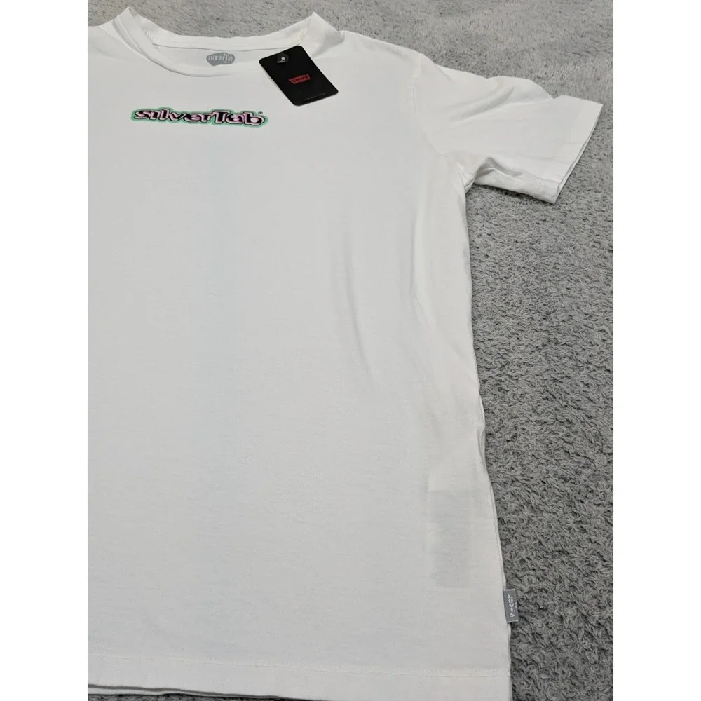 Levi's Silvertab Logo T-Shirt Men's Large‎ White NWT